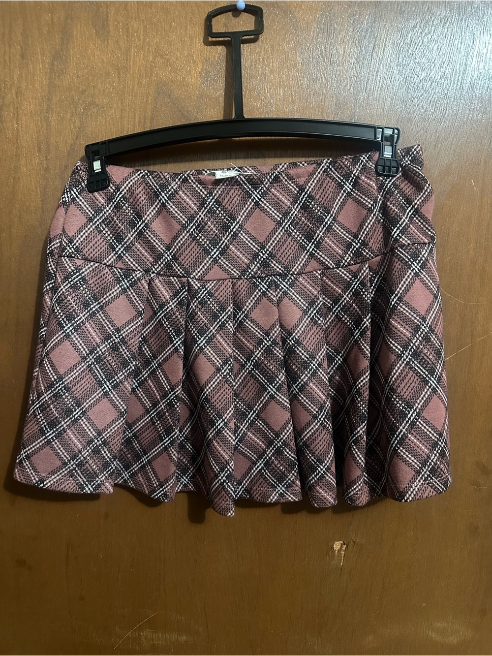 Plaid Pink Flared Skater Mini Skirt